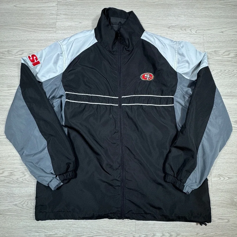 Dunbrooke Mens‎ San Francisco 49ers Windbreaker Jacket Black Grey White XL SF